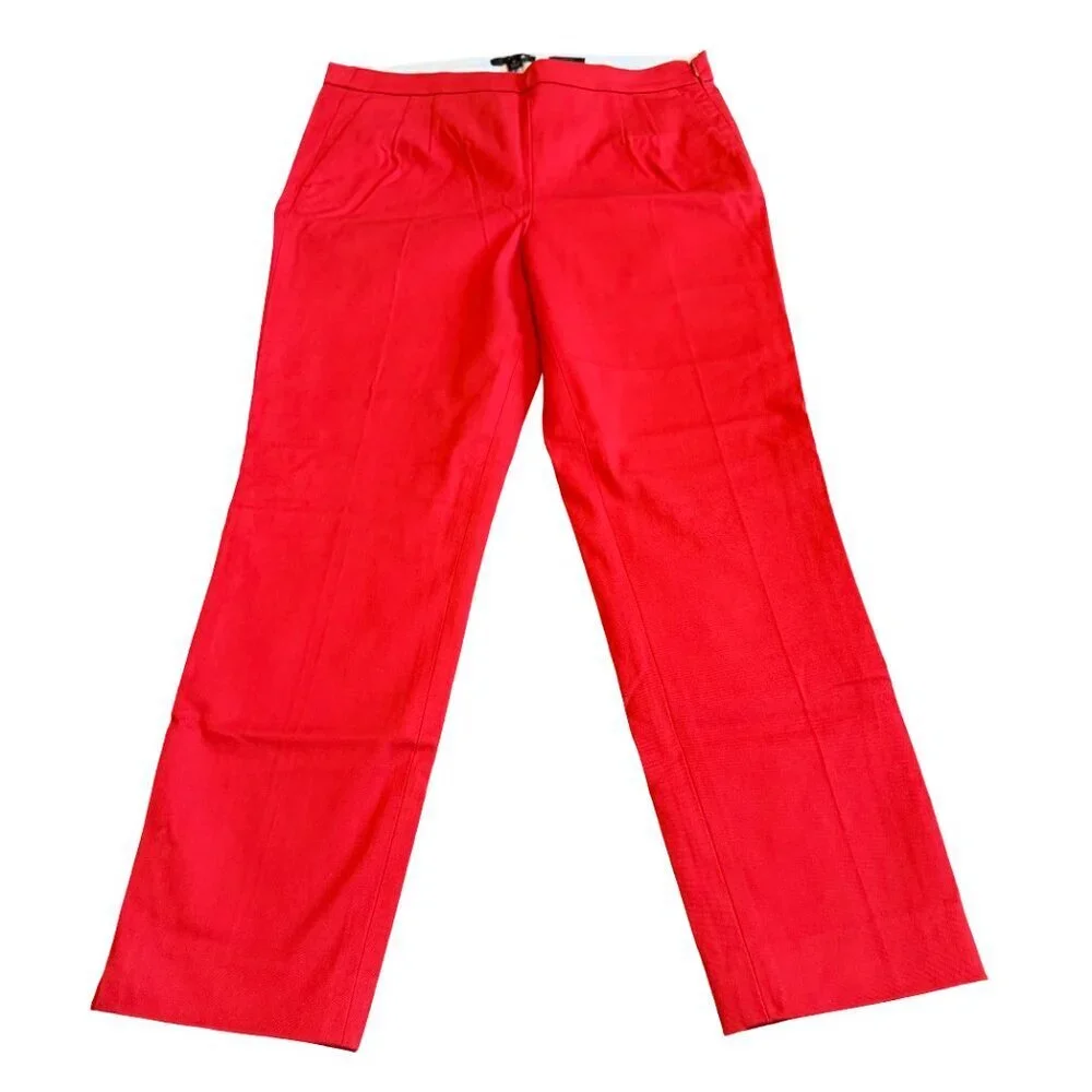 J. Crew Martie Red Ankle Length Trousers Slacks Pants Office Everyday Size 6 NWT